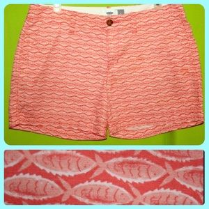 SALE! Preppy Cotton shorts with Fish Motif -